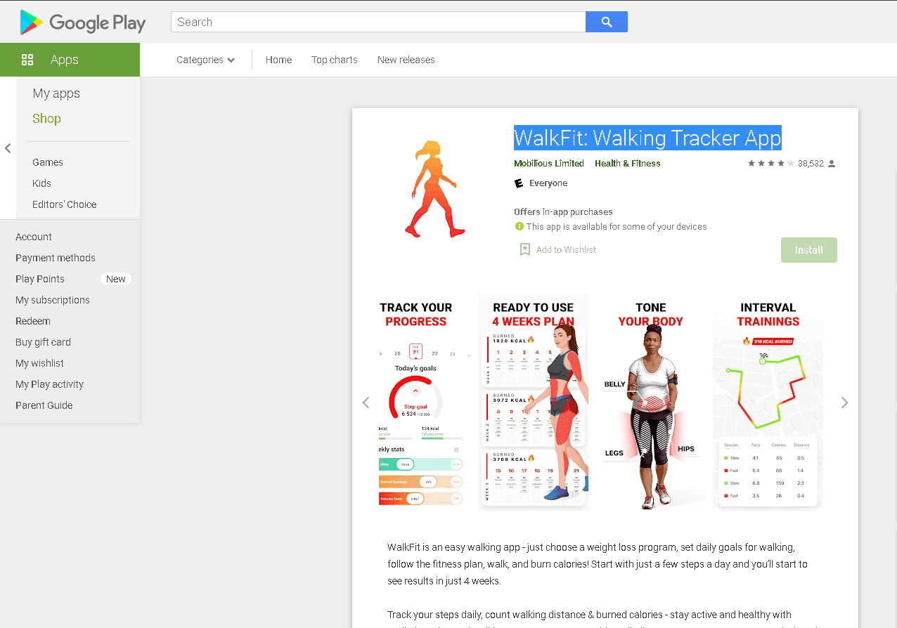 WalkFit - The App with Easy to Follow Fitness Plans